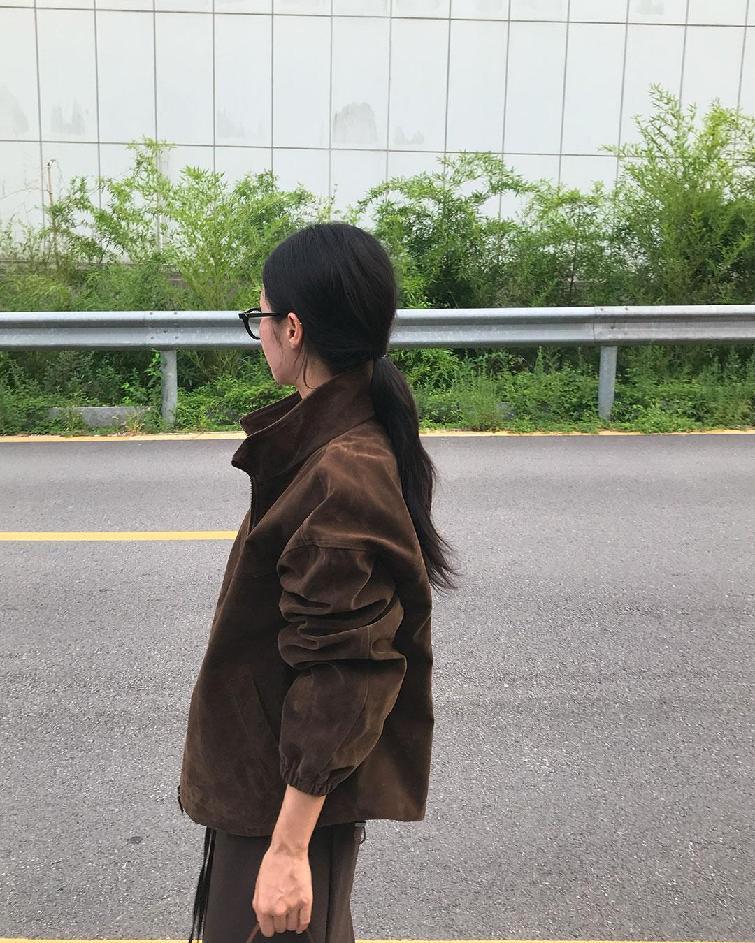 리언스 느와 밑단스트링 스웨이드 오버핏 점퍼 (3color) 여성 fw 가을 출근룩 오피스룩 여행룩