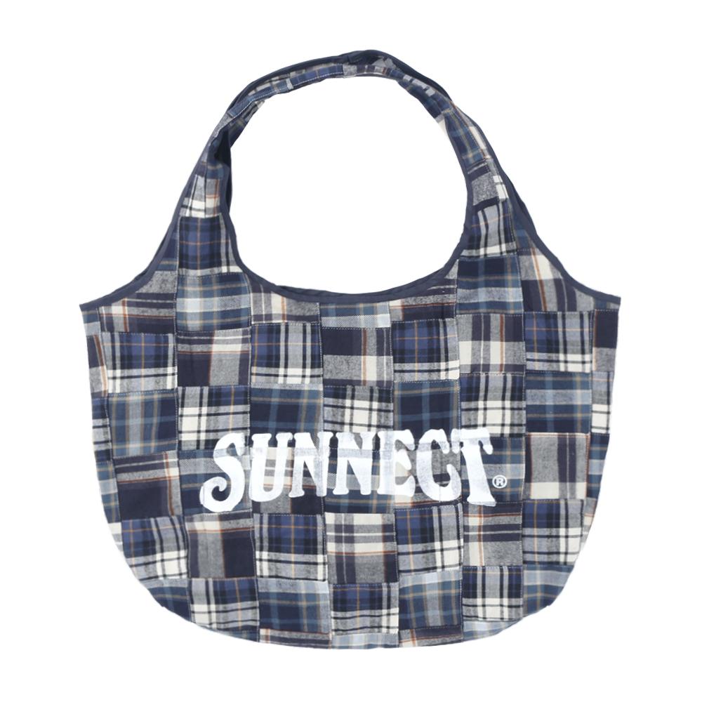 Madras Shopper Bag - Navy