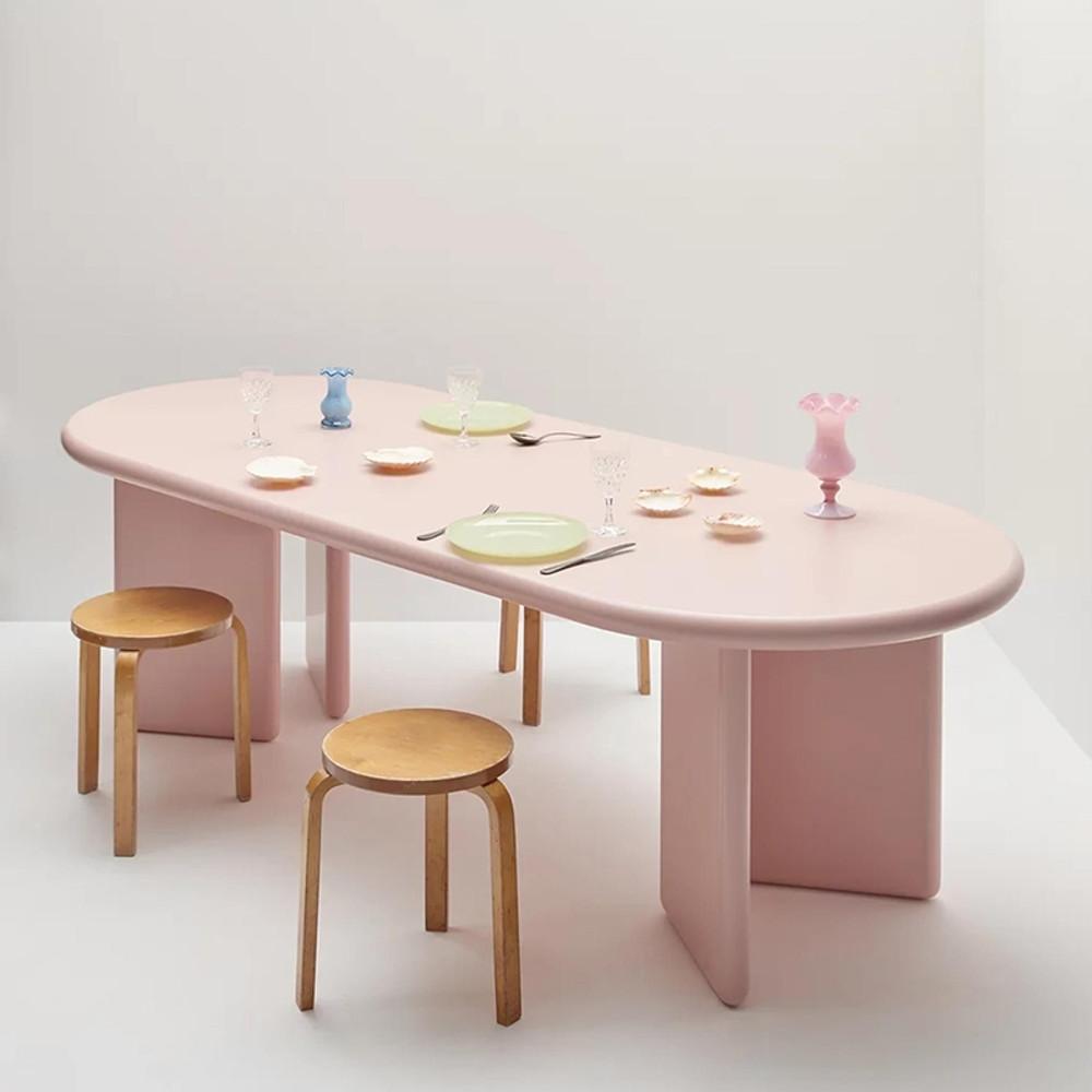 북유럽 원목 테이블 타원형 4인용 6인용 식탁 인테리어 테이블 우드 모던 테이블