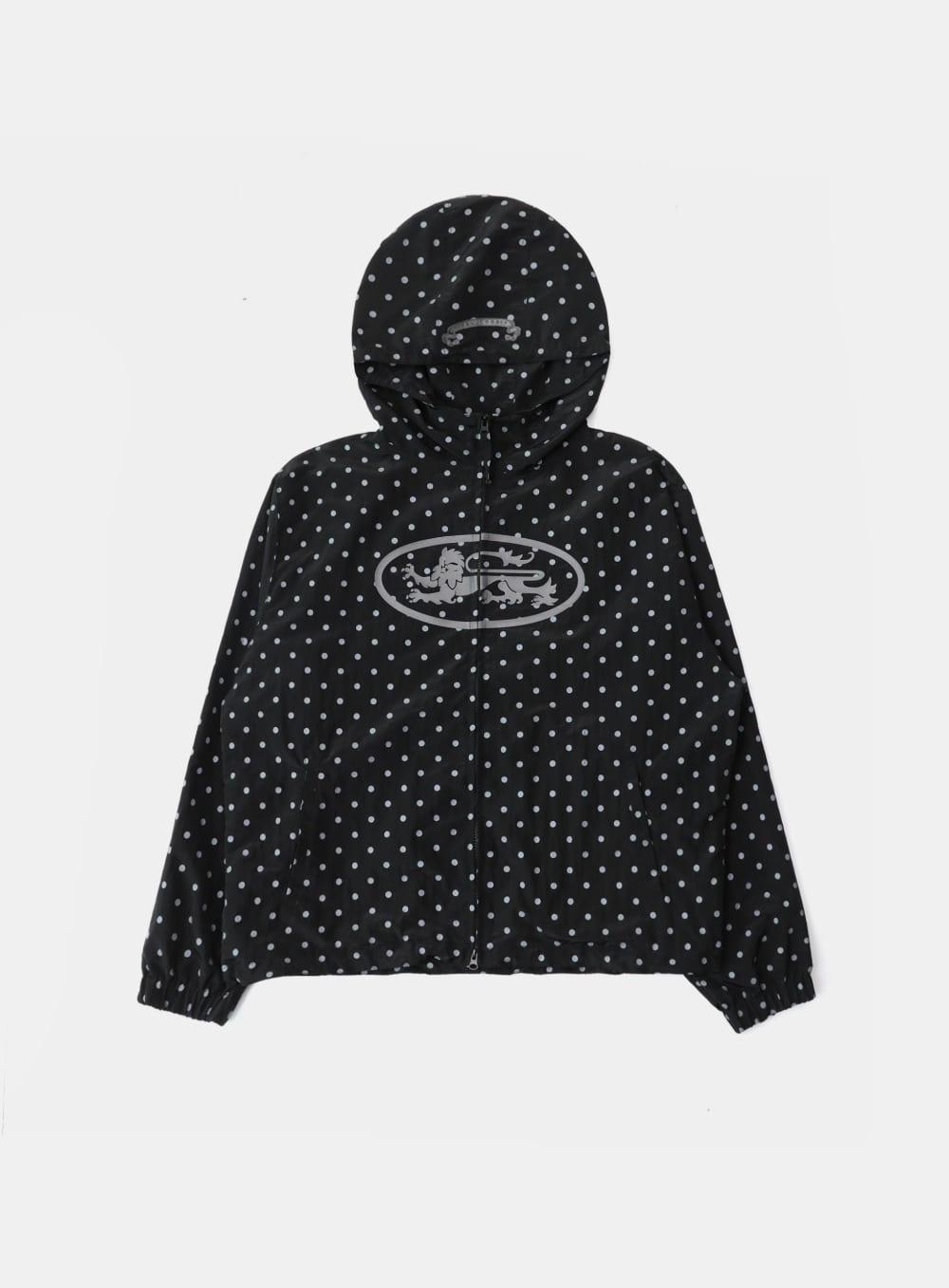 [w-hde25-030] 미스틱 나일론 리플렉티브 후드 집업 - 블랙도트