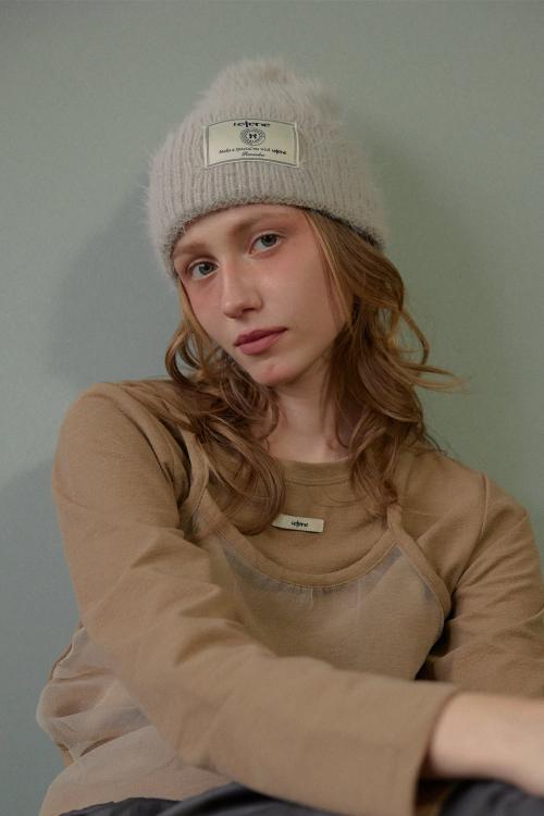 LR LABEL ANGORA BEANIE_GREY