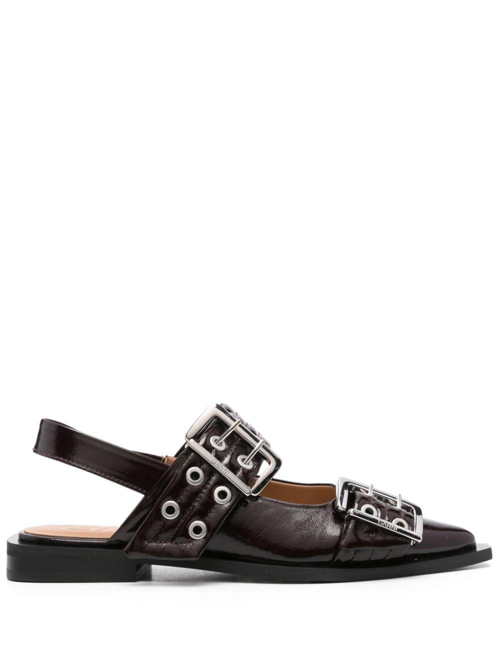 patent buckle ballerina shoes