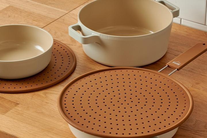 요리중 튀는기름 완벽차단! 실리콘 프라이팬 덮개 뚜껑 1개