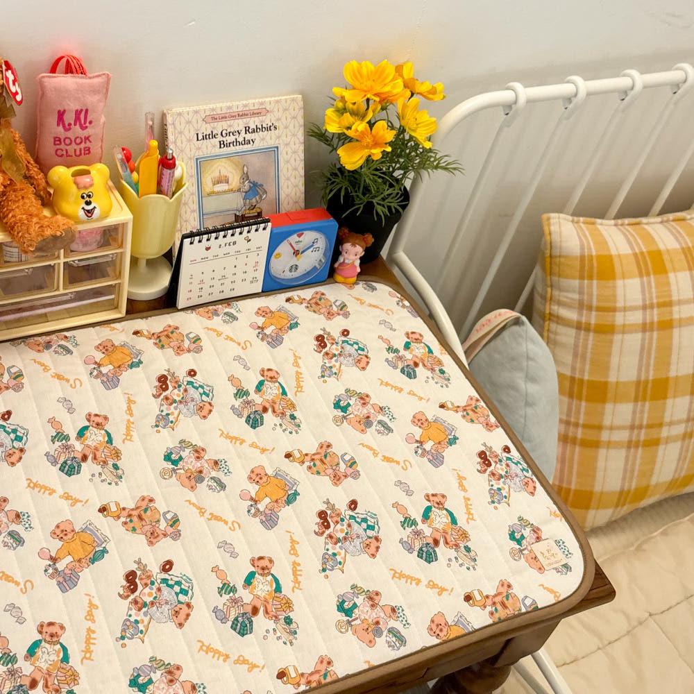 해피베어 누빔 독서 책상 다꾸매트