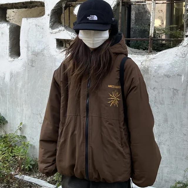 [🚀당일발송/Unisex] 오버핏 크로스 아톰 후드 패딩