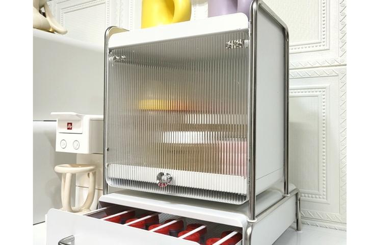 컵정리대 철제 슬라이딩 영양제보관함 화장품정리함 미니캐비넷 컵선반 미드센추리모던