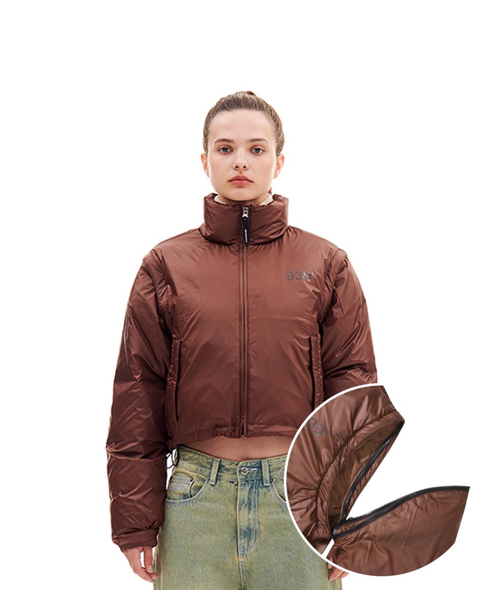 939 DETACHABLE CROP DOWN JACKET (BROWN)