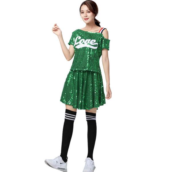 공연의상 스팽글 LOVE 라틴 댄스복 치어리더 춤복 무용복 [S-4XL]12종택1