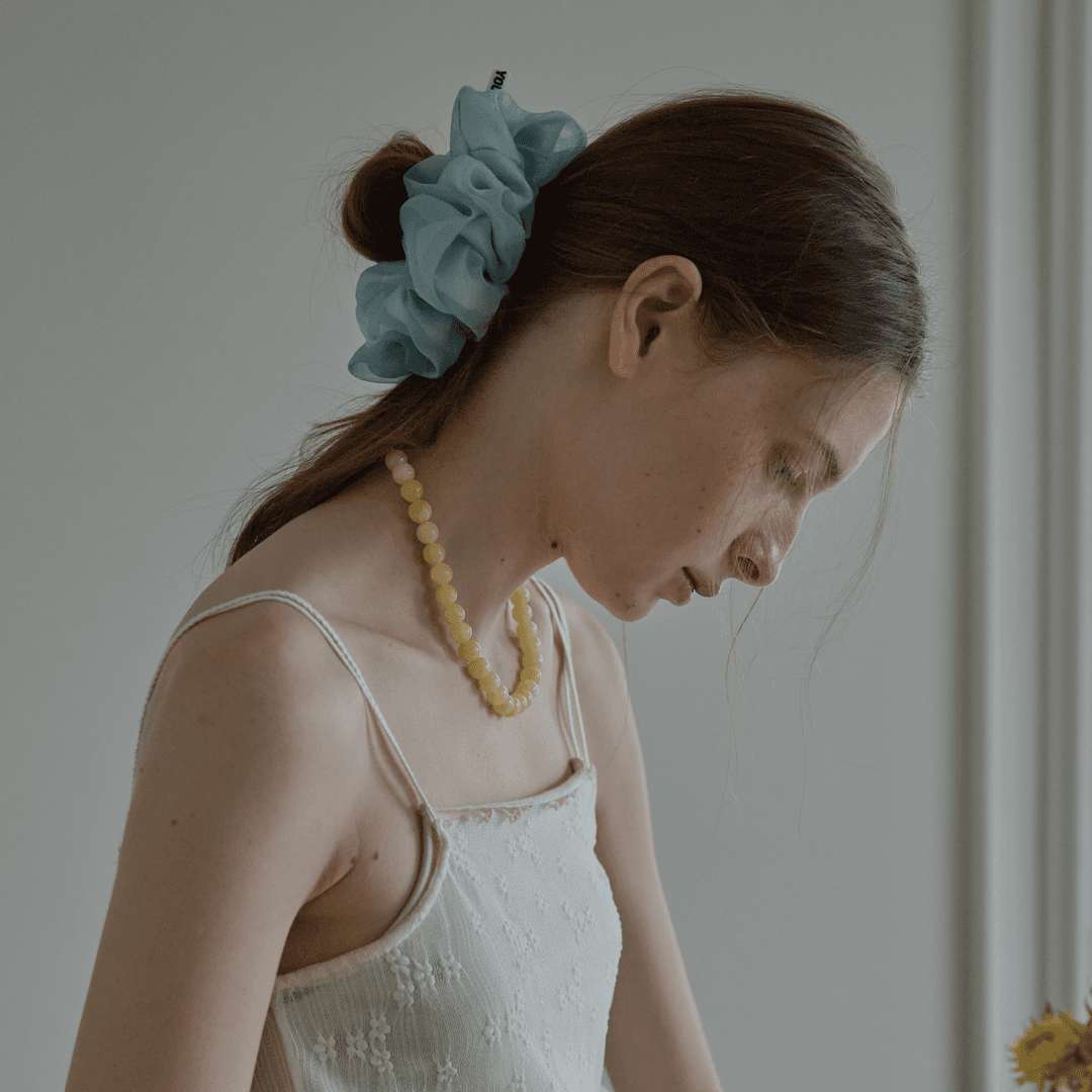 DOUBLE SILKY SCRUNCH, LIGHT BLUE(2size)