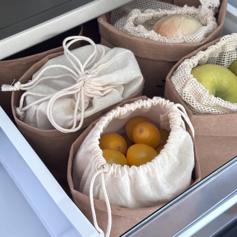 [2월 할인] 친환경 코튼백 곡물 보관망 과일 야채망