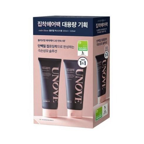 [정품] ++--++ 1+1 unove ||||-----극손상모 솔루션 어노브 대용량 딥 데미지 헤어 트리트먼트 EX 더블기획 (텐더블룸향+웜페탈향) 1월19일부터순차배송, 640ml, 1개 - 헤어팩/헤어마스크 | 쿠팡