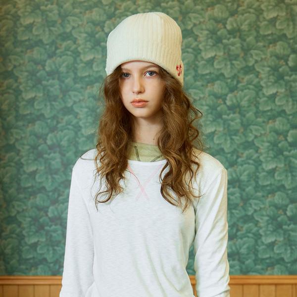 SOLID LONG SLEEVE T-SHIRT / ivory