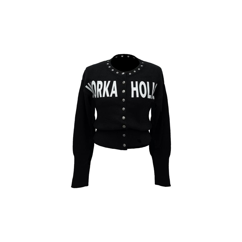 [KIMYO : 키묘] HALF AND HALF CARDIGAN IN BLACK