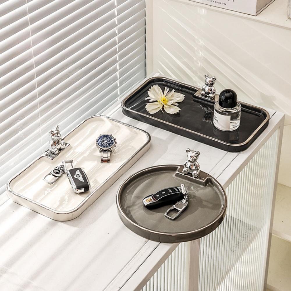 쥬얼리 화장품 테이블 트레이 곰돌이 오브제 차키열쇠 보관함