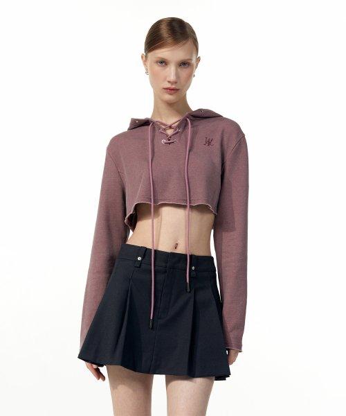 우알롱(WOOALONG)  Pleats mini skirt - CHARCOAL GREY - 사이즈 & 후기 | 무신사