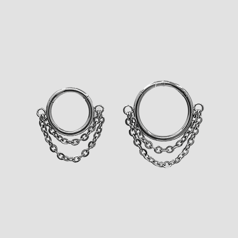 [써지컬]더블체인 세그먼트링 피어싱