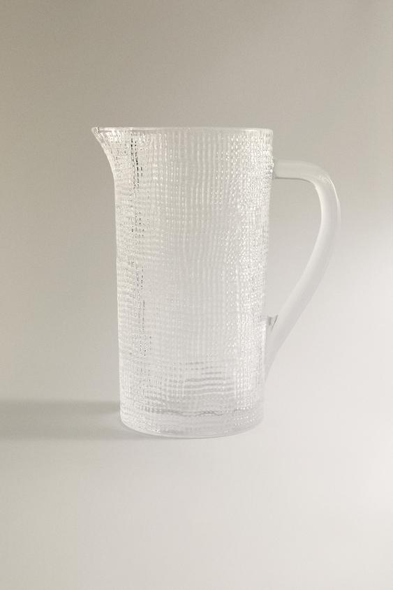 RAISED DESIGN GLASS JUG