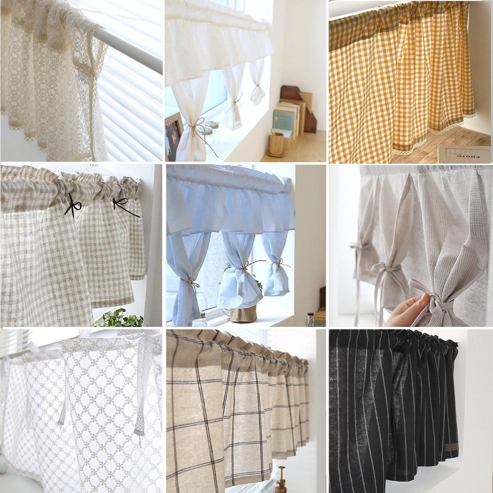 주방 바란스 패브릭 가리개 커튼 부엌 창문 수납장 선반 가림막