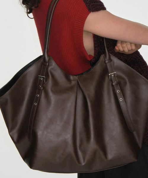 여밈(YEOMIM)  belted shopper bag (choco brown) - 사이즈 & 후기 | 무신사