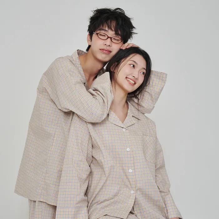 [29CM 단독] (uni)도미토리 머키 체크 파자마 옐로우