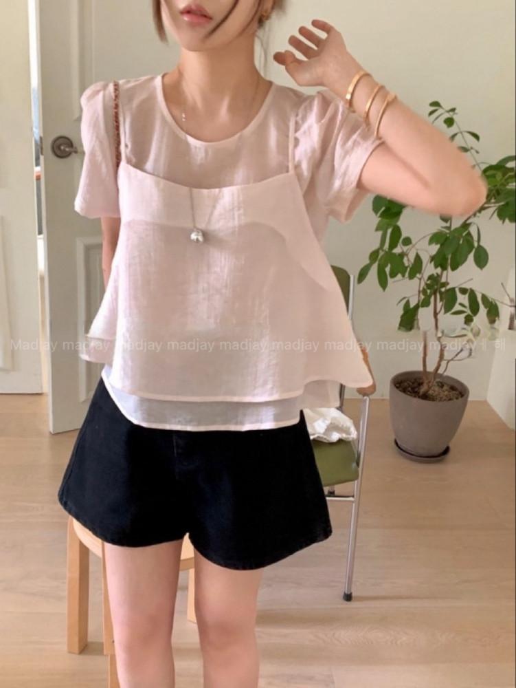 메르제 레이어드 블라우스 세트