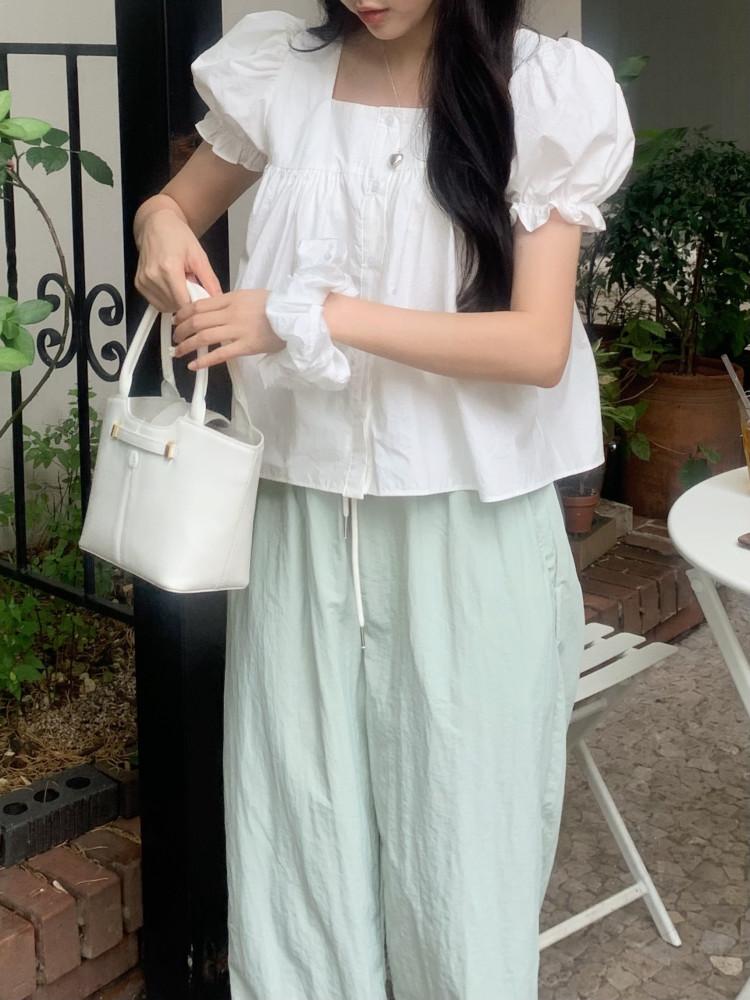 젤라또 퍼프 반팔 블라우스