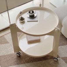 미스터데코 원형 이동식 테이블 트롤리