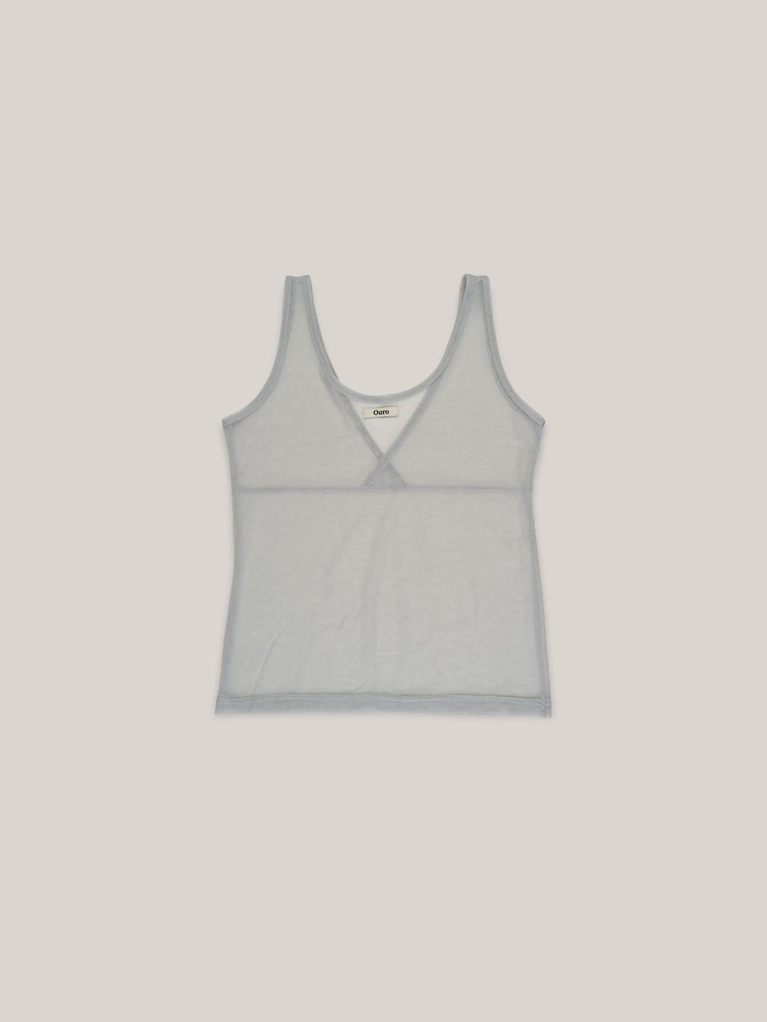 MESH LAYERED TOP  [ PALE BLUE ]