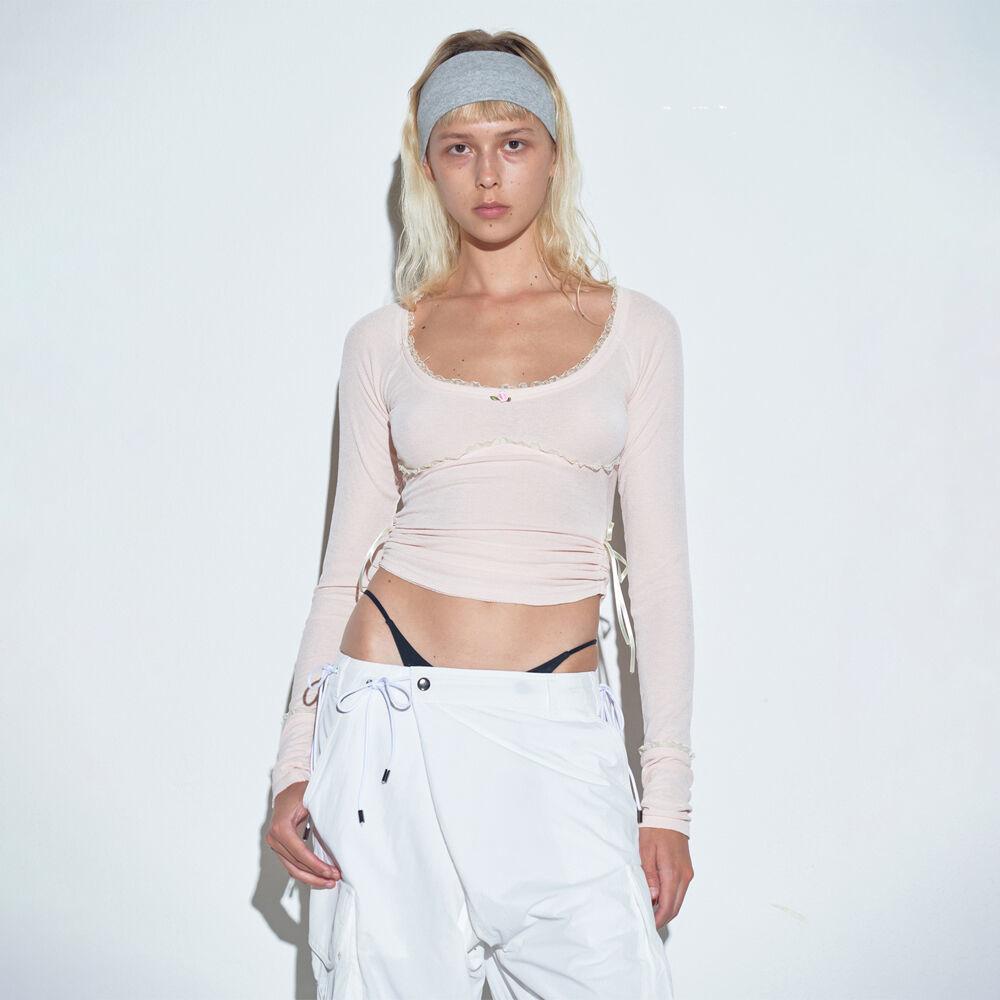 Bow Tie L/S Tee Ballerina Pink