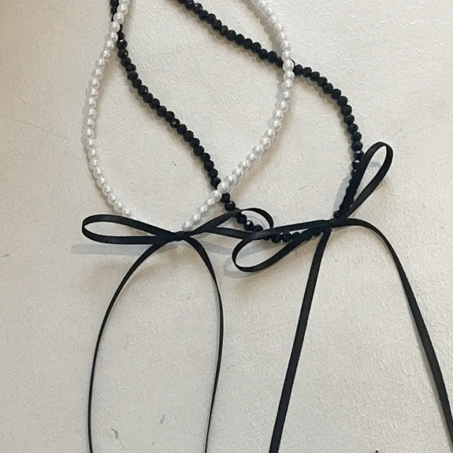 [유니크!!] 레이어드 더블리본 목걸이(4color)