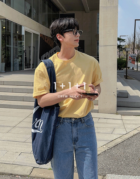 [1+1+1] 20color 모스 오버핏 반팔티셔츠