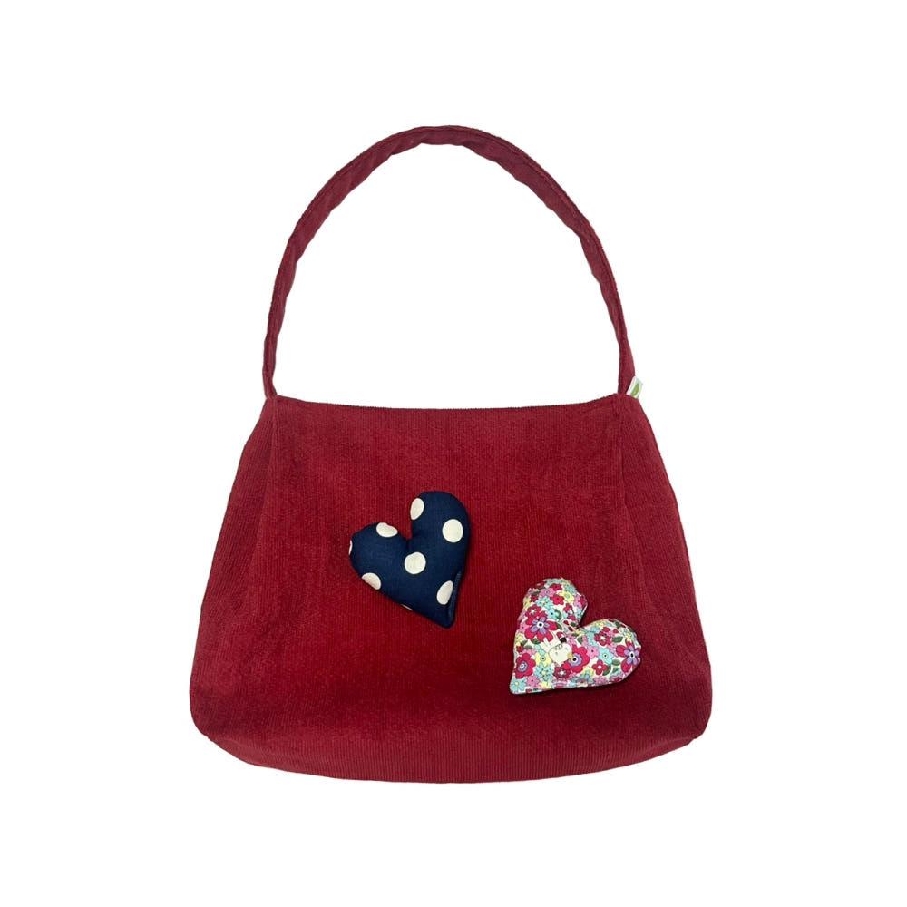 (reversible) Love letter pompom bag _ red