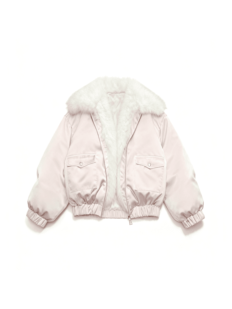 Glossy Satin Fleece Down Jacket【s0000015047】