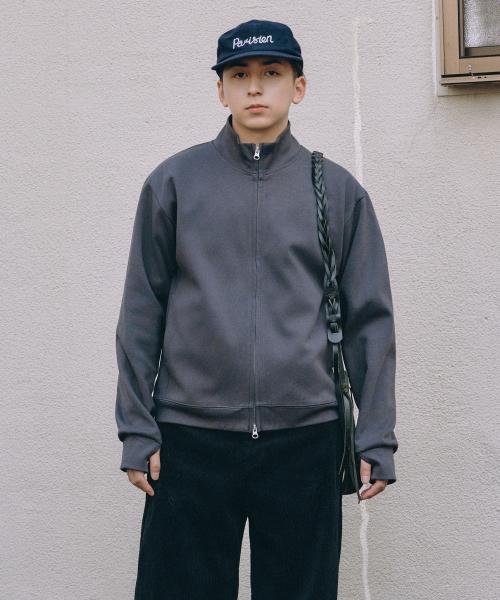 풀 집 핑거 홀 스웨트 셔츠 [차콜]