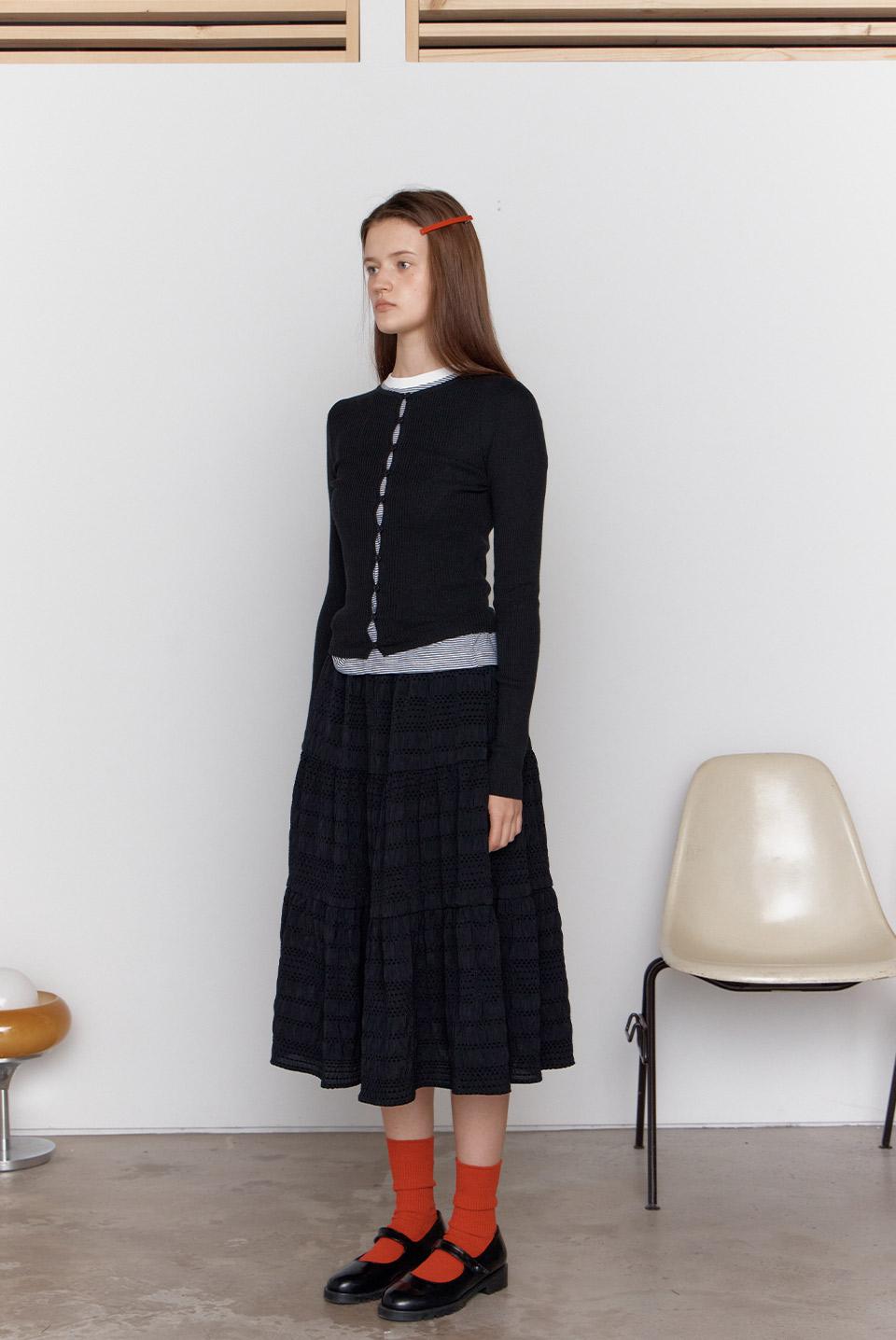 slim golgi cardigan - black