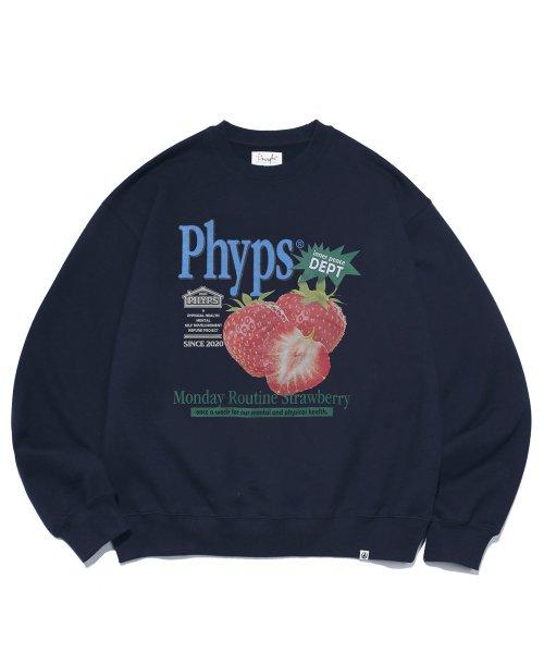 PHYPS® STRAWBERRY MARKET CREWNECK NAVY