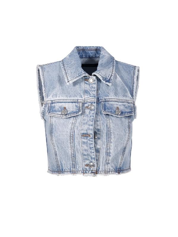 SCIRE 크롭 데님 베스트 자켓