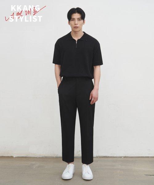 [드로우핏X깡스타일리스트] 밴딩 테이퍼드 슬랙스 [BLACK]