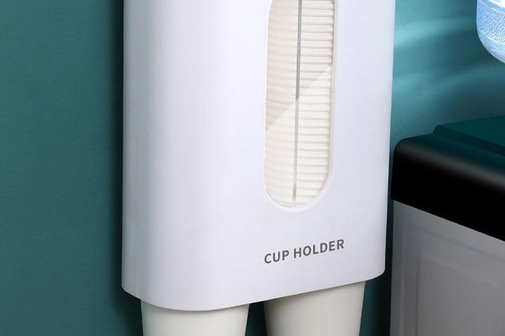 프리미엄 종이컵 디스펜스 2구 부착식 컵홀더 사무실