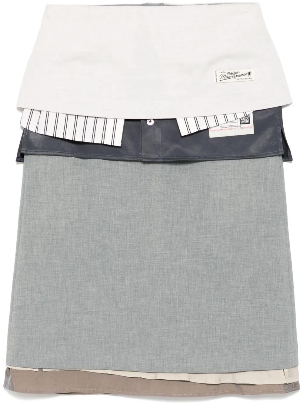 Maison MIHARA YASUHIRO Multi Layered Skirt | Grey | FARFETCH