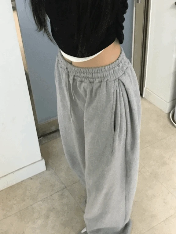 [건조기가능/양기모/원단보장] 기모 와이드 트레이닝 팬츠