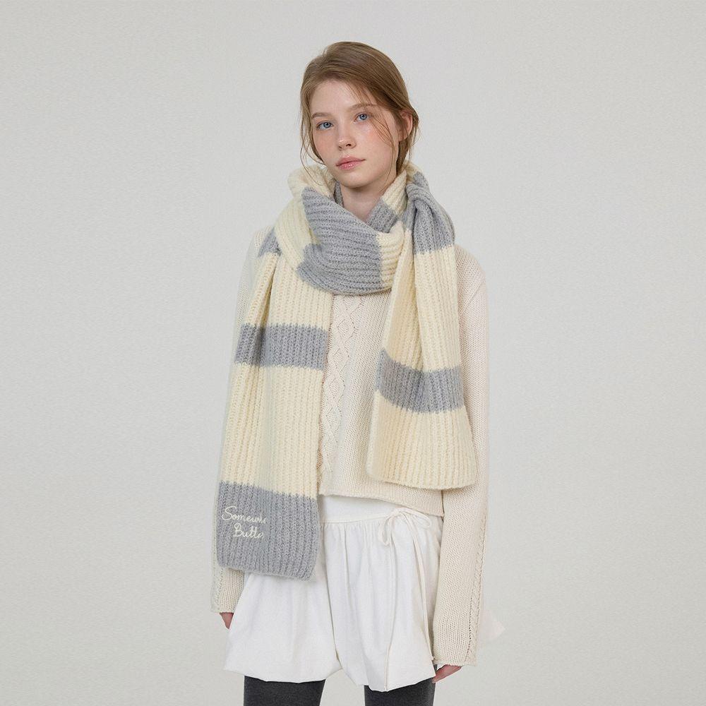 Letter Stripe Muffler - 3Color