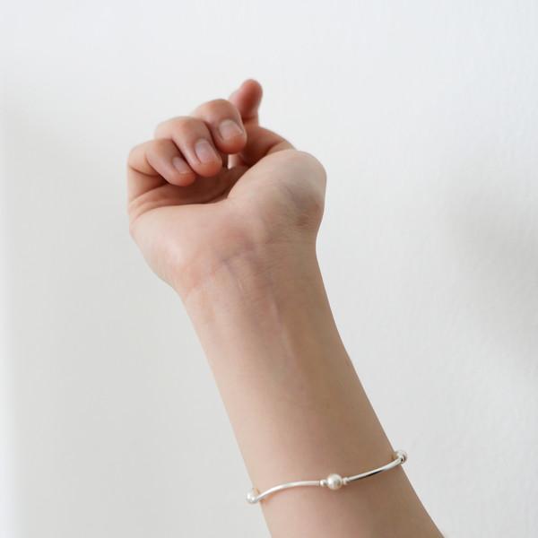 Calm Rubber Band Bracelet (Silver 925)