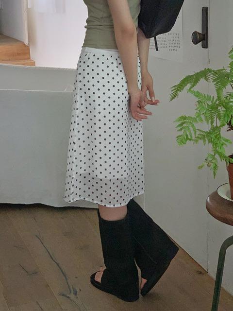 [쉬폰스커트/레이어드템] 수비네 도트 미디스커트 (시스루스커트-땡땡이스커트-도트스커트-밴딩스커트-A라인스커트-시스루치마-땡땡이치마-밴딩치마-A라인치마-시스루치마-도트치마)