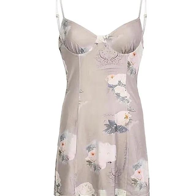 지아나 앤틱 로즈 플라워 나시 뷔스티에 슬립 원피스