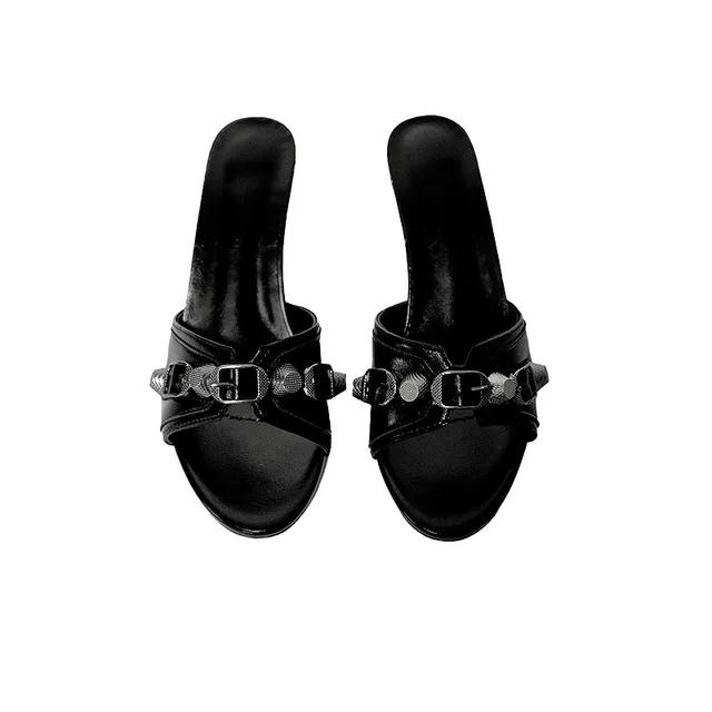 TOE OPEN METAL RIVET MOTOR VINTAGE SANDAL HILL 토오픈  메탈 리벳 모터 빈티지 샌들힐