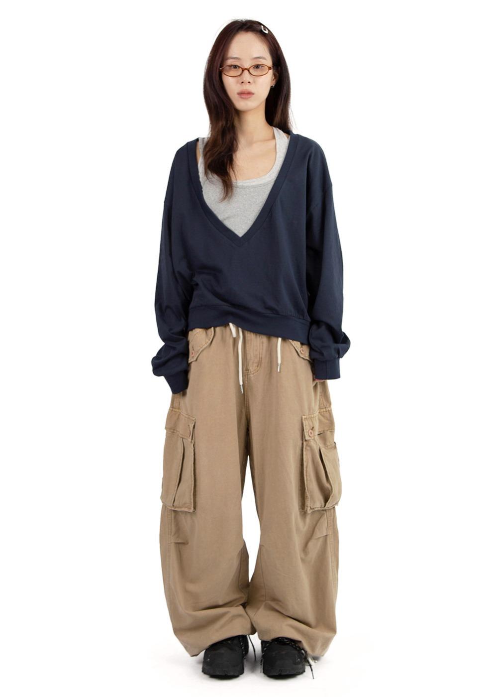 릿킴 WIDE WASHED CARGO PANTS