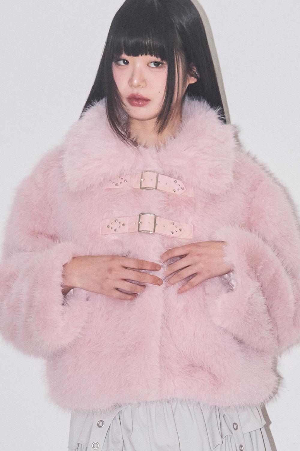 [12/10 예약발송] 퍼피 숏 퍼 자켓 핑크