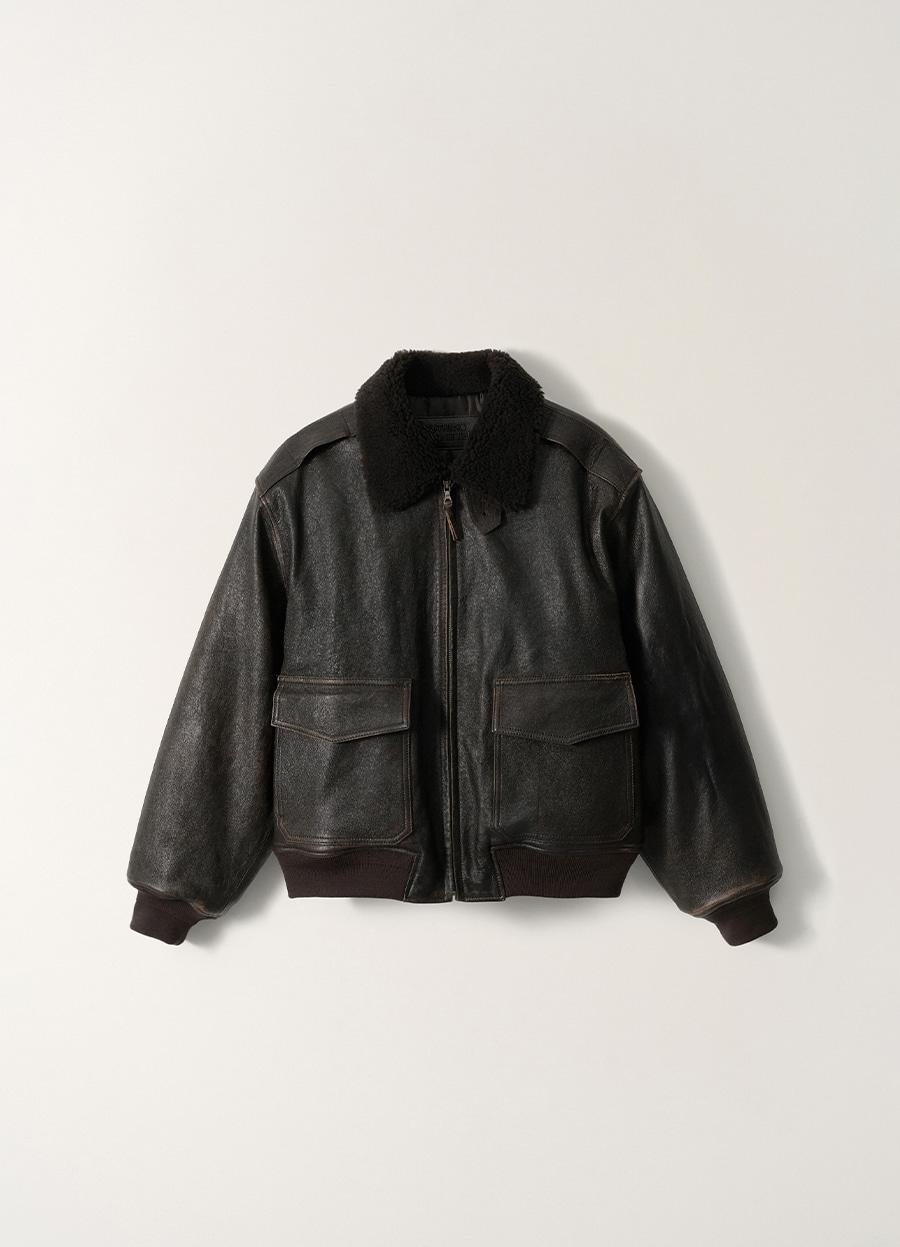 2ND / Vintage captain leather jacket (Tan)