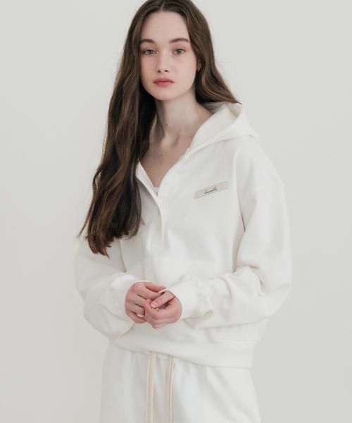 (W) 테일러 코튼 스웻 후드 티셔츠 화이트